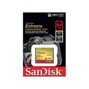 SanDisk Extreme 64GB 120MBs 85MBs  Tarjeta CompactFlash