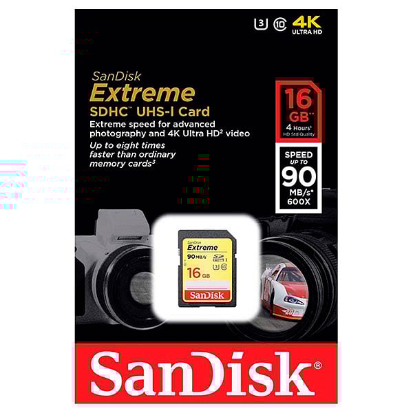 SanDisk Extreme 16GB 90MBs 40MBs  Tarjeta SD