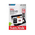 SanDisk Ultra Android 64GB 100MBs cadapt  Tarjeta microSD
