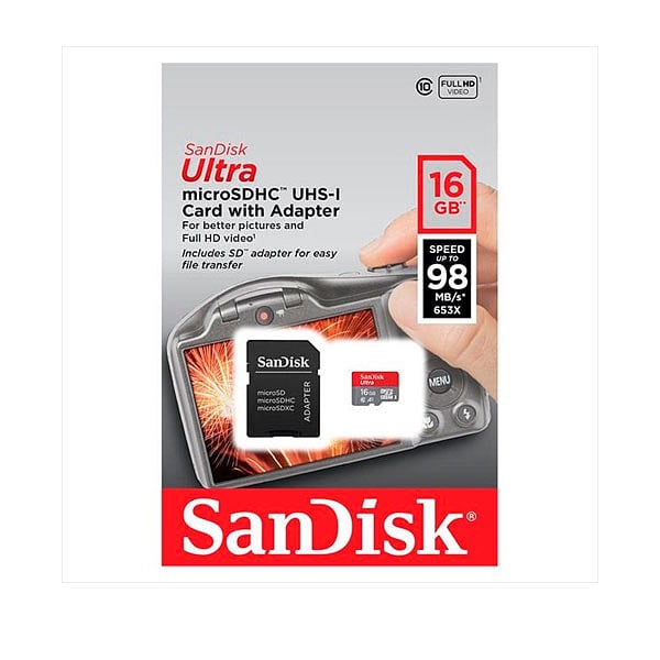 SanDisk Ultra 16GB 98MBs cadap  Tarjeta microSD