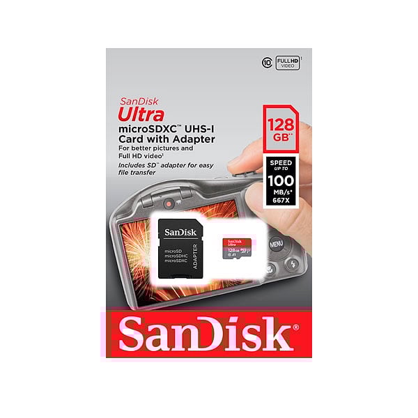 SanDisk Ultra 128GB 100MBs cadap  Tarjeta microSD