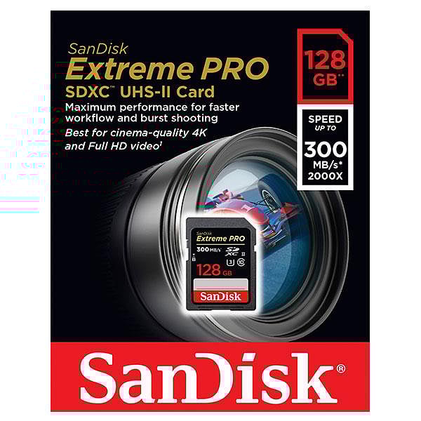 SanDisk Extreme Pro 128GB 300MBs UHSII  Tarjeta SD