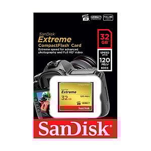 SanDisk Extreme 32GB 120MBs 85MBs  Tarjeta CompactFlash