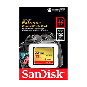 SanDisk Extreme 32GB 120MBs 85MBs  Tarjeta CompactFlash