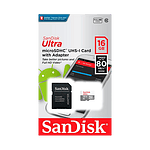 SanDisk Ultra Android 16GB 80MBs cadap  Tarjeta microSD