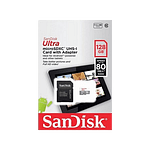 SanDisk Ultra Android 128GB 80MBs cadapt  Tarjeta microSD SanDisk Ultra Android 128GB 80MBs cadapt  Tarjeta microSD