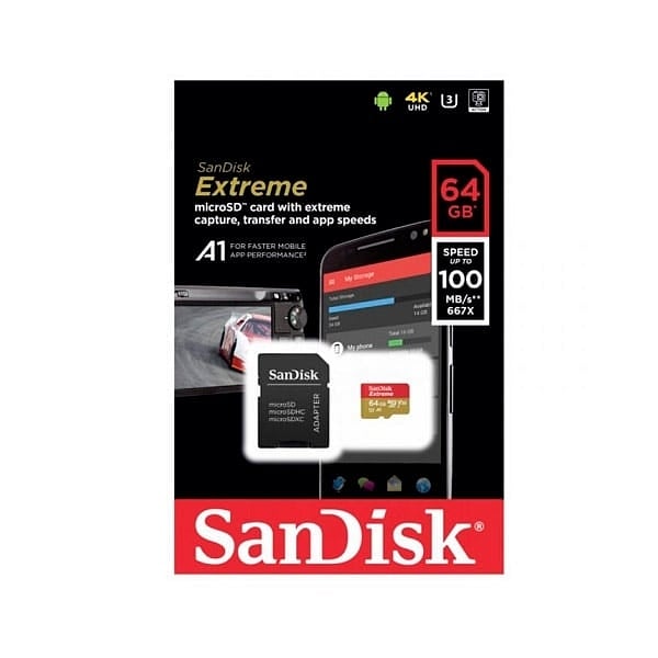 SanDisk Extreme 64GB 160MBs cAdap  Soft  MicroSD