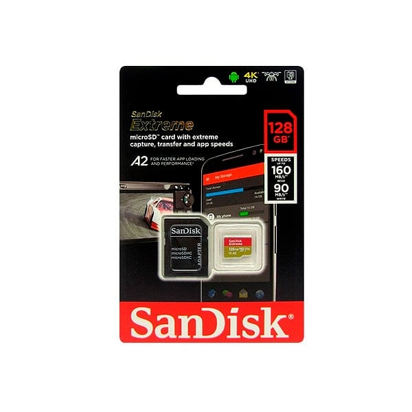 Sandisk Extreme MicroSD 128GB  adaptador  Rescue Pro Delx