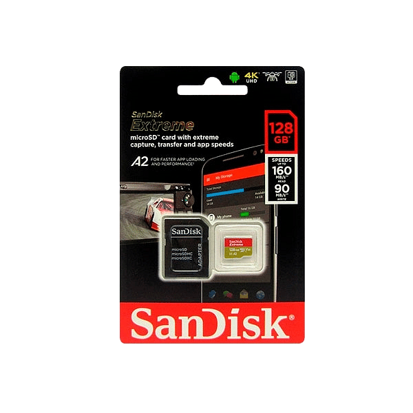 Sandisk Extreme MicroSD 128GB  adaptador  Rescue Pro Delx