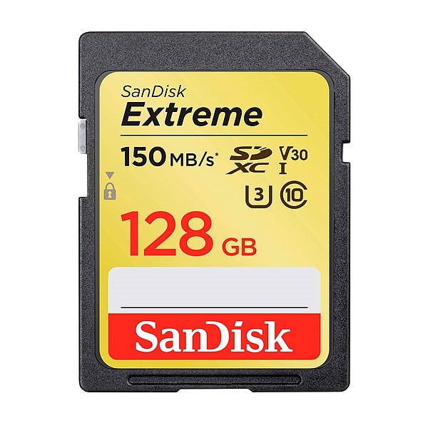 SanDisk Extreme 128GB 150MBs V30 UHSI U3  Tarjeta SD