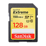 SanDisk Extreme 128GB 150MBs V30 UHSI U3  Tarjeta SD
