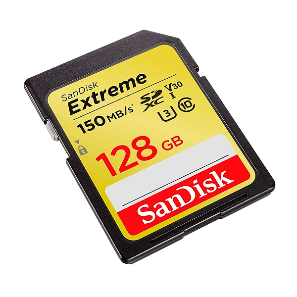 SanDisk Extreme 128GB 150MBs V30 UHSI U3  Tarjeta SD