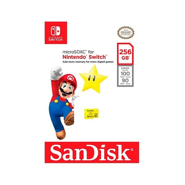 SanDisk Micro SD 256GB para Nintendo Switch Star  Memoria