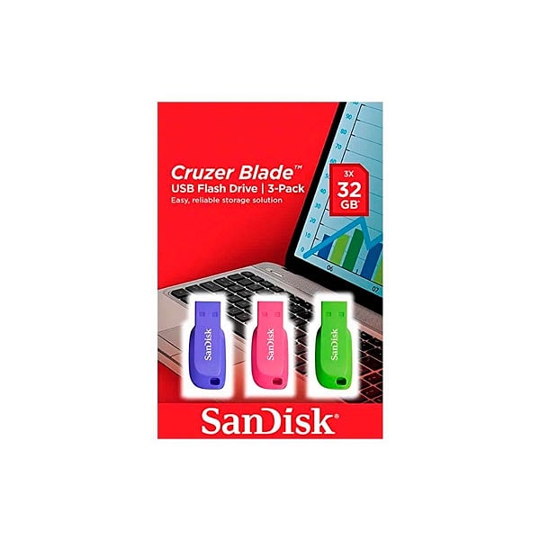 SanDisk Cruzer Blade 32GB Pack de 3 unidades  Pendrive
