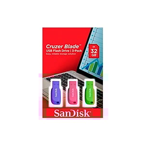 SanDisk Cruzer Blade 32GB Pack de 3 unidades  Pendrive