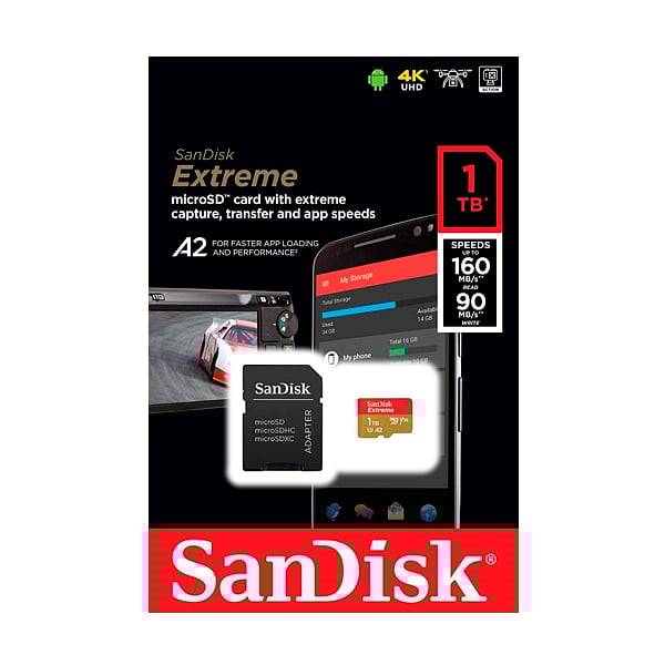 SanDisk Extreme 1TB 160MBs cAdap  Soft  MicroSD