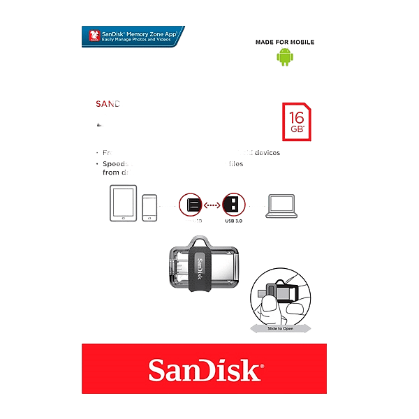 SanDisk Ultra Dual Drive m30 USB 30 16GB  PenDrive