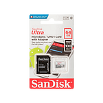 SanDisk Ultra 64GB 100MBs cadapt  Tarjeta microSD