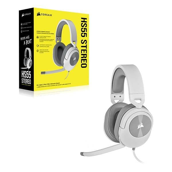 Corsair HS55 Stereo White   Auriculares
