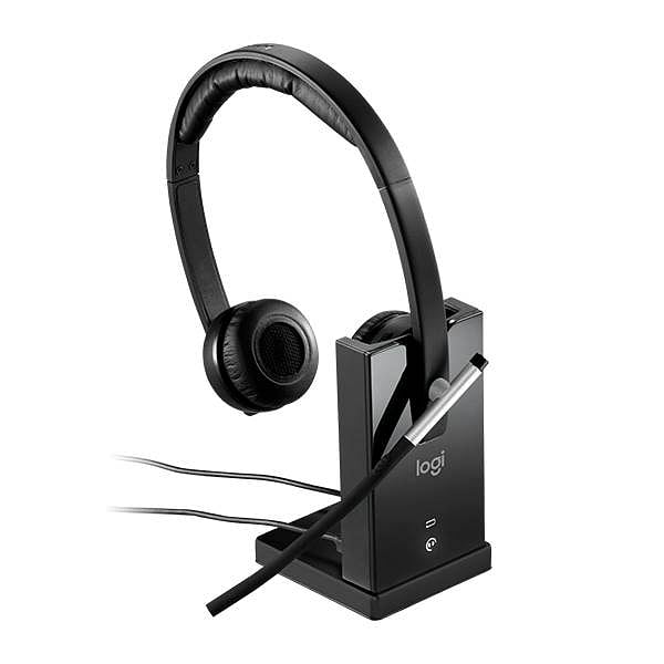 Logitech Auriculares Estereo Dual Inalámbricos con Micrófono H820E Negro USB