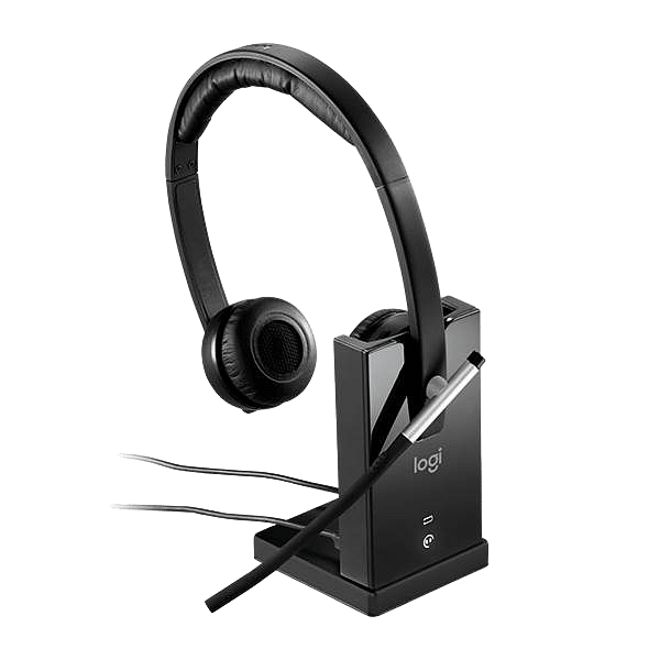 Logitech Auriculares Estereo Dual Inalámbricos con Micrófono H820E Negro USB