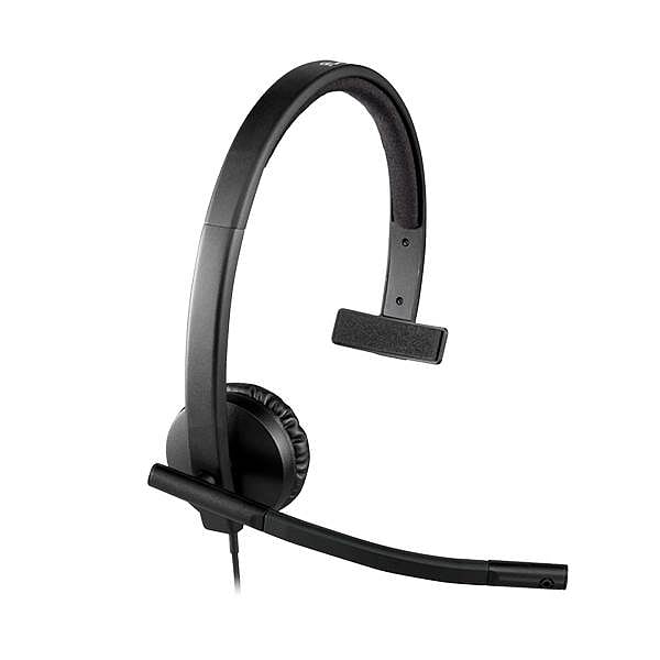 Logitech Auriculares Monoaurales con Micrófono H570E Negro USB