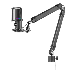 Mars Gaming MMICXT  Micrófono Profesional Omnidireccional 192KHz 24 bits Brazo de Soporte Antivibración Filtro Pop Malla Metálica