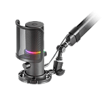 Mars Gaming MMICXT Negro  Micrófono de Estudio Profesional Alta Definición 192Khz 24bit Brazo Omnidireccional Soporte Antivibración Filtro Pop Malla Metálica