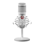 Mars Gaming MMICX Blanco  Micrófono Profesional con Doble Cápsula Cardioide y Omnidireccional 96KHz LED USB Jack 35mm
