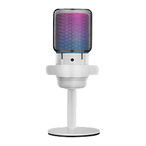 Mars Gaming MMICSE Blanco  Micrófono Profesional ARGB 196kHz 24 bits Soporte Antivibración Filtro Pop de Malla Metálica Control de Volumen y Mute