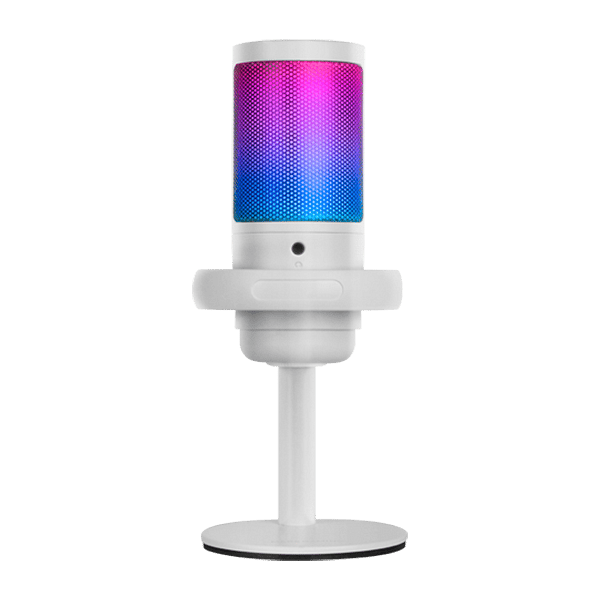 Mars Gaming MMICSE Blanco  Micrófono Profesional ARGB 196kHz 24 bits Soporte Antivibración Filtro Pop de Malla Metálica Control de Volumen y Mute