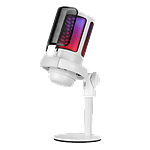 Mars Gaming MMICSE Blanco  Micrófono Profesional ARGB 196kHz 24 bits Soporte Antivibración Filtro Pop de Malla Metálica Control de Volumen y Mute