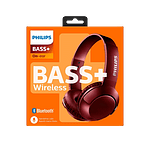 Philips BASS Rojo bluetooth Diadema Micro  Auriculares