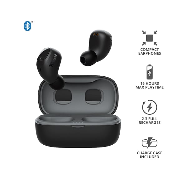 Trust Nika Compact Bluetooth Wireless Negro  Auriculares