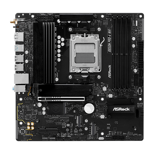 Asrock B850M ProA  WiFi 6E Bluetooth 52  DDR5  MicroATX  Placa Base AM5
