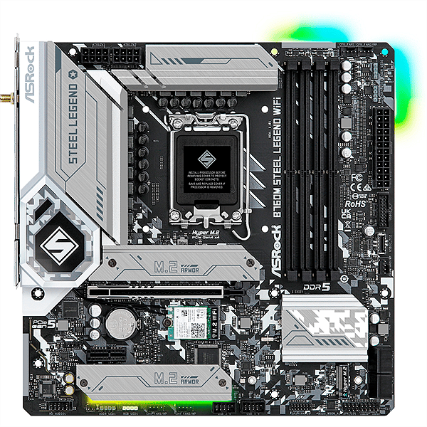 Asrock B760M Steel Legend  WiFi AX  DDR5  MicroATX  Placa Base Intel 1700