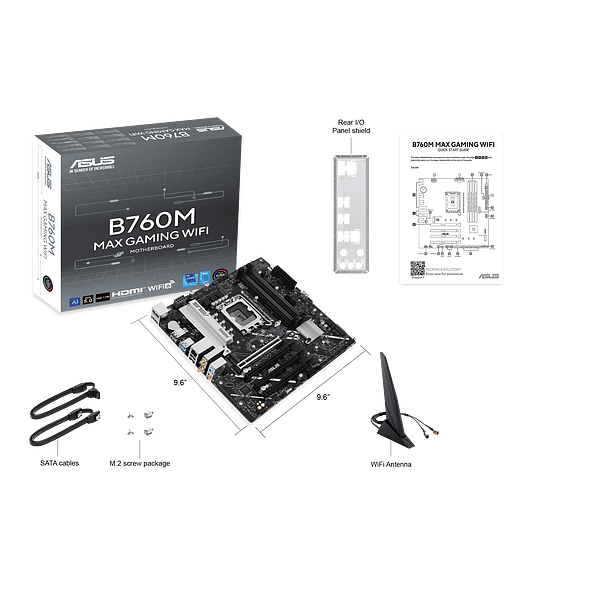 Asus Prime B760M Max Gaming  WiFi 6 Bluetooth 52  DDR5  Micro ATX  Placa Base Intel 1700
