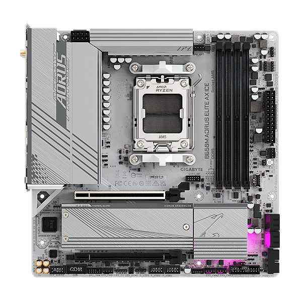 Gigabyte B650M Aorus Elite AX Ice  DDR5  WiFi AX  Micro ATX  Placa Base AM5