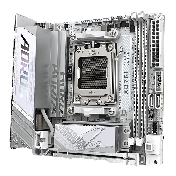 Gigabyte X870I Aorus Pro Ice  WiFi 7 Bluetooth 54  DDR5  ATX  Blanca  Placa Base AM5