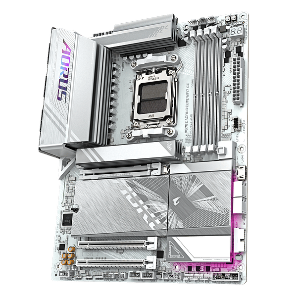 Gigabyte X870E Aorus Elite Ice WiFi 7 Bluetooth 54 DDR5 ATX Blanca  Placa Base Socket AM5