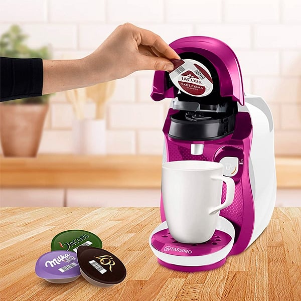 Bosch Tassimo Happy Cafetera Multibebida BlancaRosa  Cafetera de Cápsulas