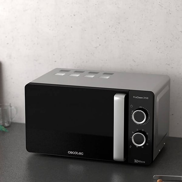 Cecotec ProClean 3150 Negro y Plata 700W 20L con Grill  Microondas