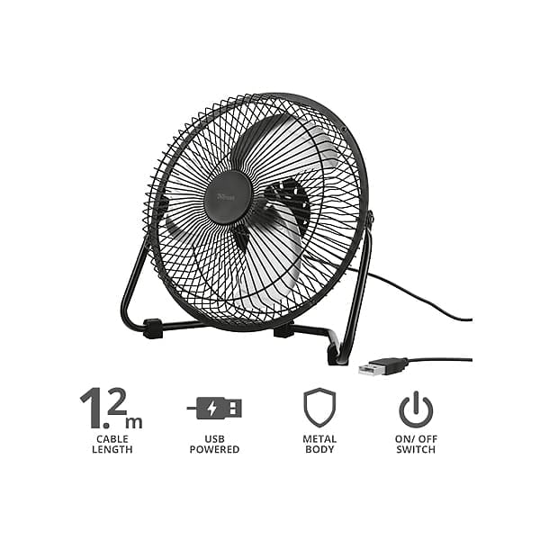 Trust Breeze 20 Cm USB negro  Ventiladore de sobremesa