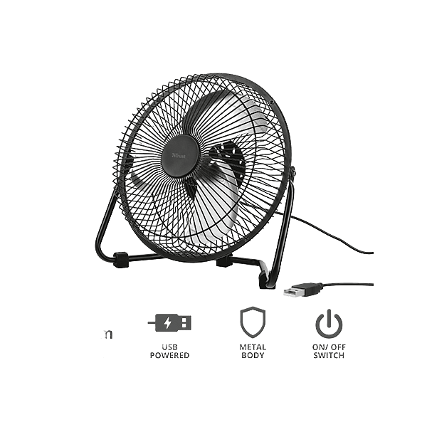 Trust Breeze 20 Cm USB negro  Ventiladore de sobremesa
