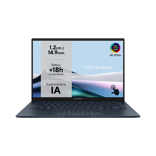 Asus ZenBook UX3405CAPZ284W  Portátil Intel Core Ultra 7 255H 16GB DDR5 1TB NVMe 14 3K OLED 120Hz Windows 11 Home
