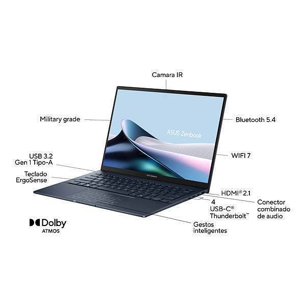 Asus ZenBook UX3405CAPZ284W  Portátil Intel Core Ultra 7 255H 16GB DDR5 1TB NVMe 14 3K OLED 120Hz Windows 11 Home