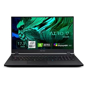 Gigabyte Aero 17 HDR XC8ES4450SP i710870H RTX 3070 32GB SSD1TB Windows 10 Pro  Portátil
