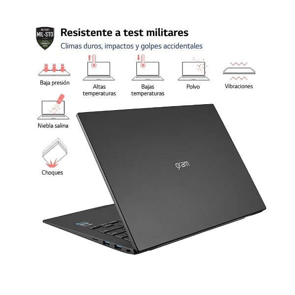 Portátil LG Gram 14Z90RGAP75B  Intel Core i7 1360P 16GB DDR5 512GB NVMe 14 WUXGA  Windows 11 Pro