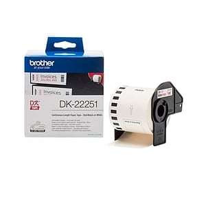 Brother DK22251 62mm 1524m negro y rojo térmico  Etiquetas