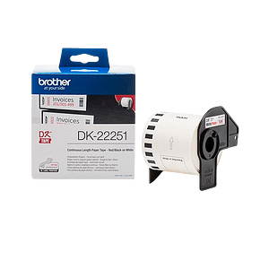 Brother DK22251 62mm 1524m negro y rojo térmico  Etiquetas